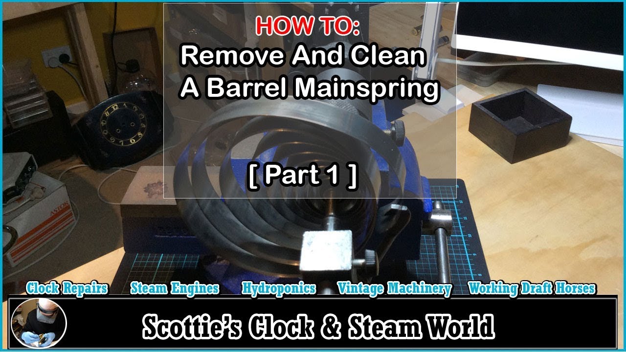 How to remove and clean an American clock barrel mainspring - Part 1 #americanclockrepairs