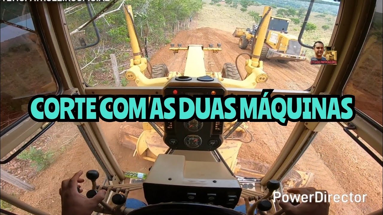 CORTE COM AS DUAS M&Aacute;QUINAS / Motoniveladora caterpillar 120k p&aacute; carregadeira XCMG / Grader niveleuse