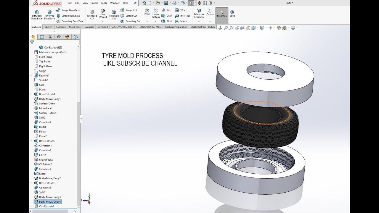 TYRE MOLD DESIGN IN SOLIDWORKS