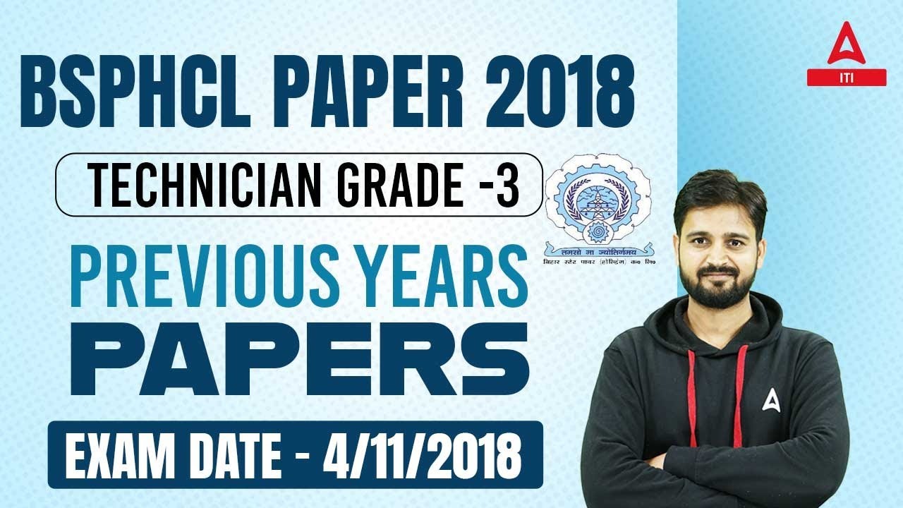 BSPHCL Previous Year Question Paper 2018 | BSPHCL Technician Grade 3 | By Arunvir Sir