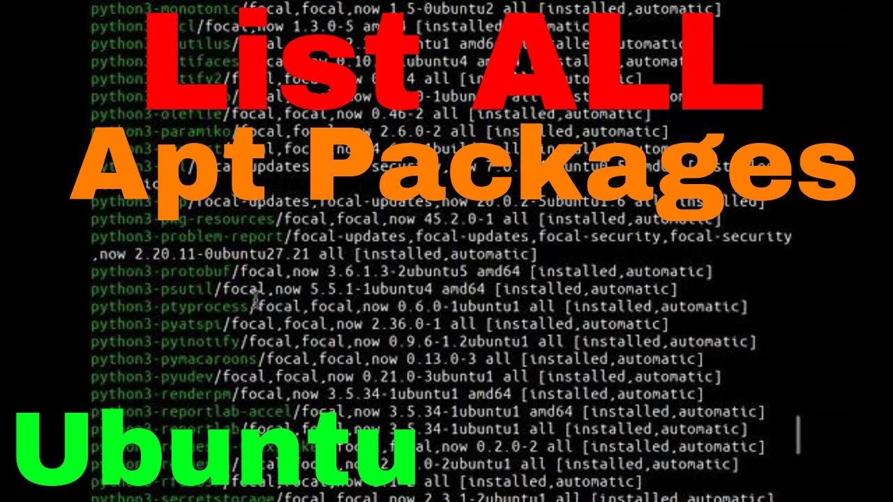 List ALL Installed Apt Packages Ubuntu Terminal (Debian-Based Linux Distros)