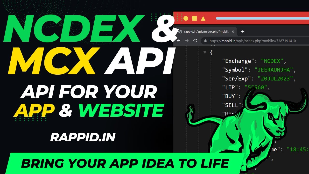 NCDEX and MCX Rates API | Commodity Live Ncdex & MCX Rate Api | Apis for App & Website | Rappid