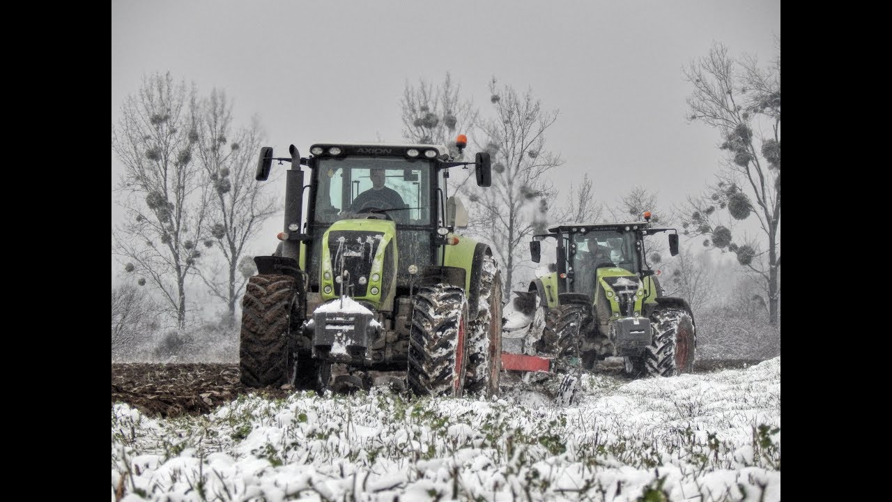 2x Claas Axion 850 - Zimná orba / Winter ploughing / Zimowa orka