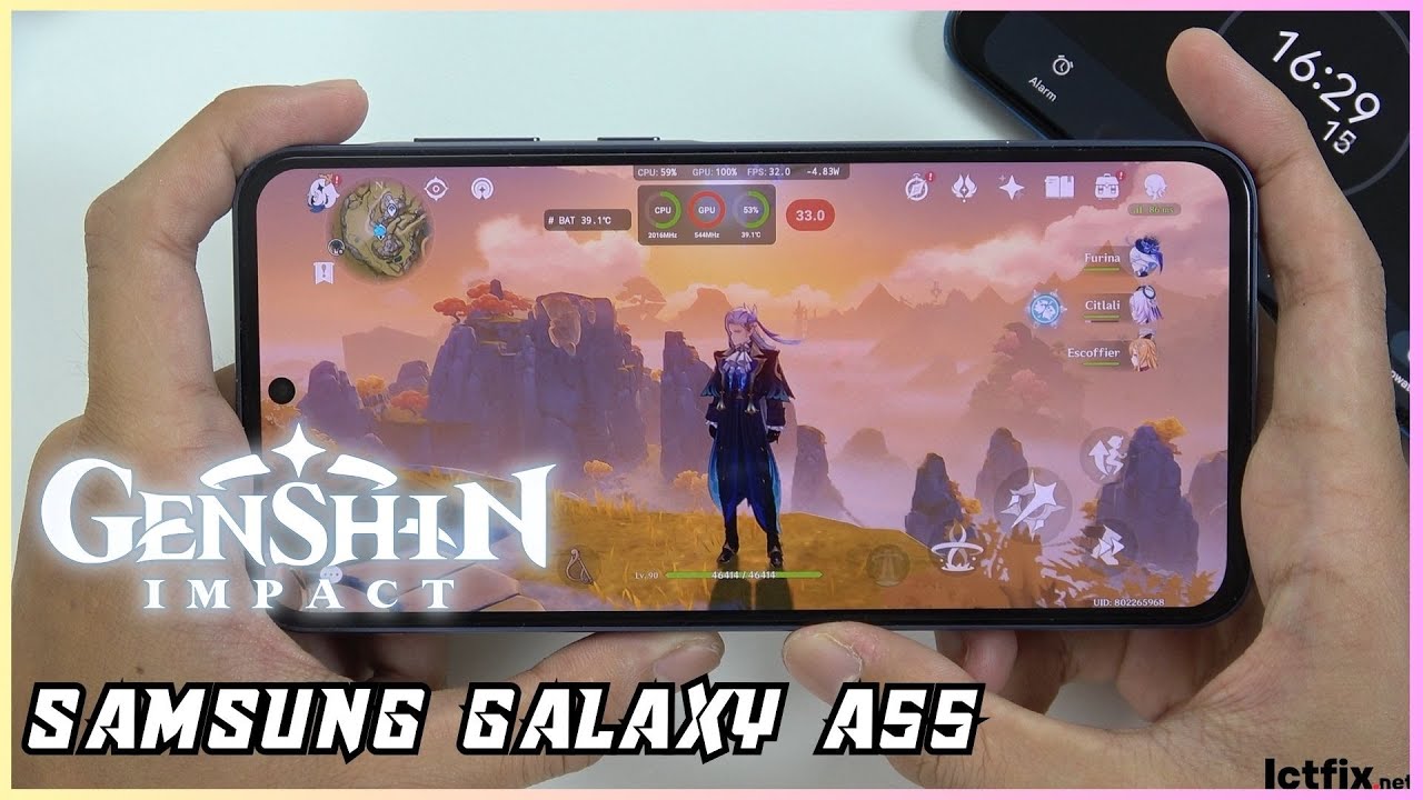 Samsung Galaxy A55 Genshin Impact Gaming test Update | Exynos 1480, 120Hz Display