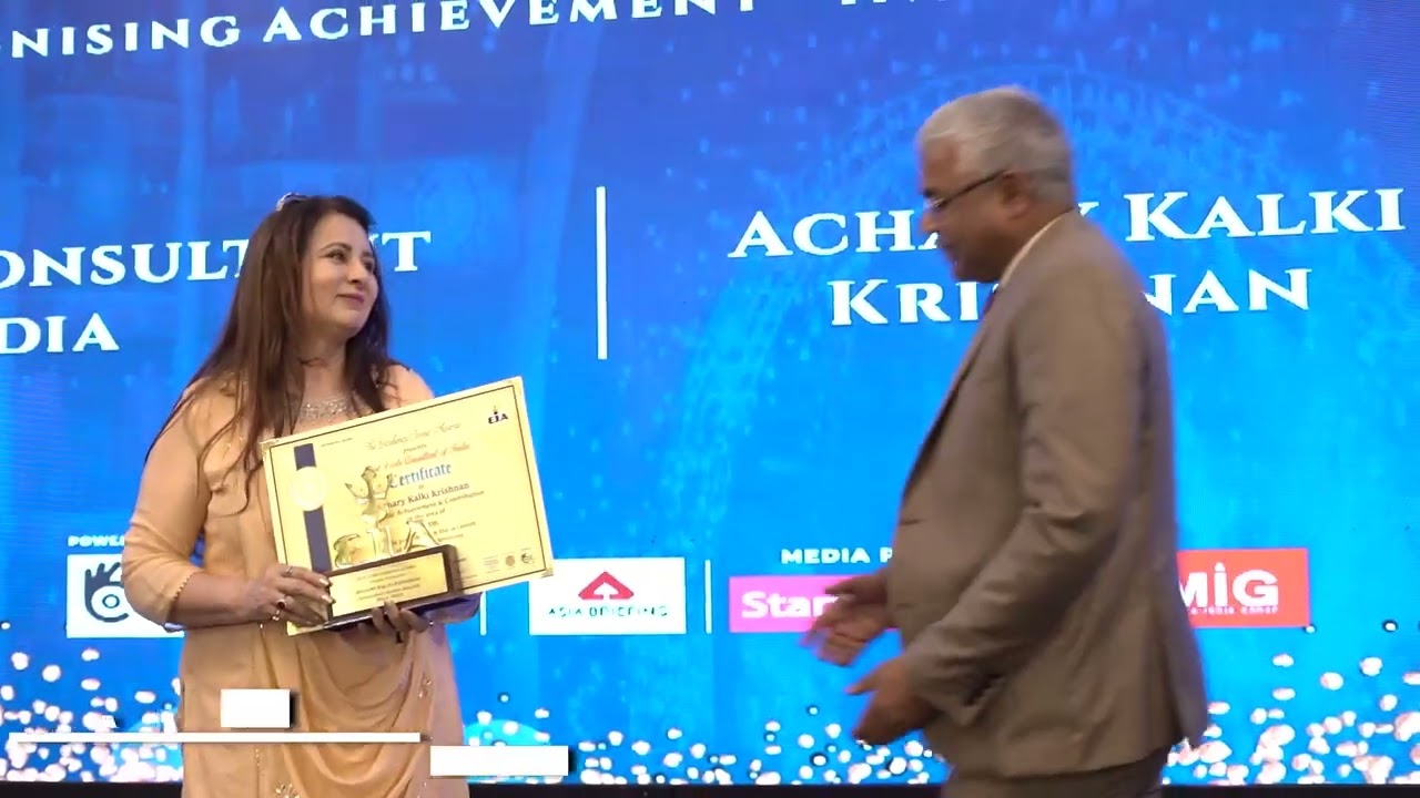 Achary Kalki Krishnan Honored as Best Vastu Consultant of India at Excellency Iconic Awards 2024
