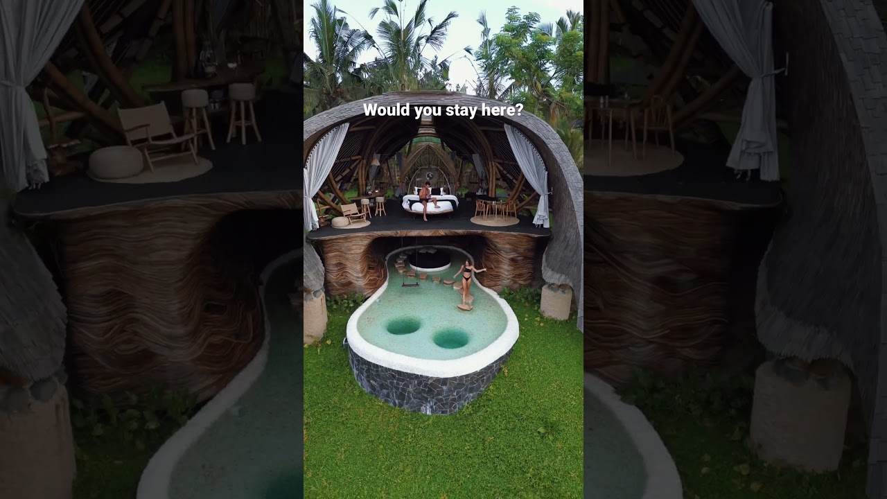 Couple Goals in Bali at a brand new bamboo villa! 📍Veluvana Bali .. would you stay here?