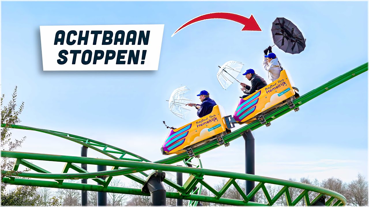 Achtbaan Stoppen met een Paraplu? ☂️ | Luchtweerstand Test bij BillyBird!