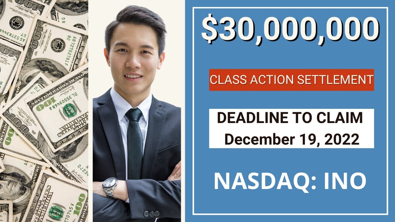 💲30,000,000.00 Class Action Settlement | Deadline INO Stock News Today Money Stocks $INO