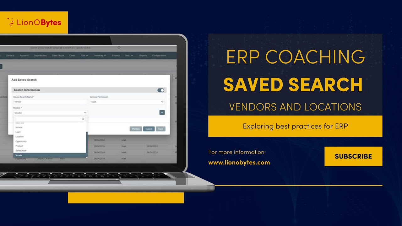 ERP Coaching | How to find vendors and locations in Saved Search?