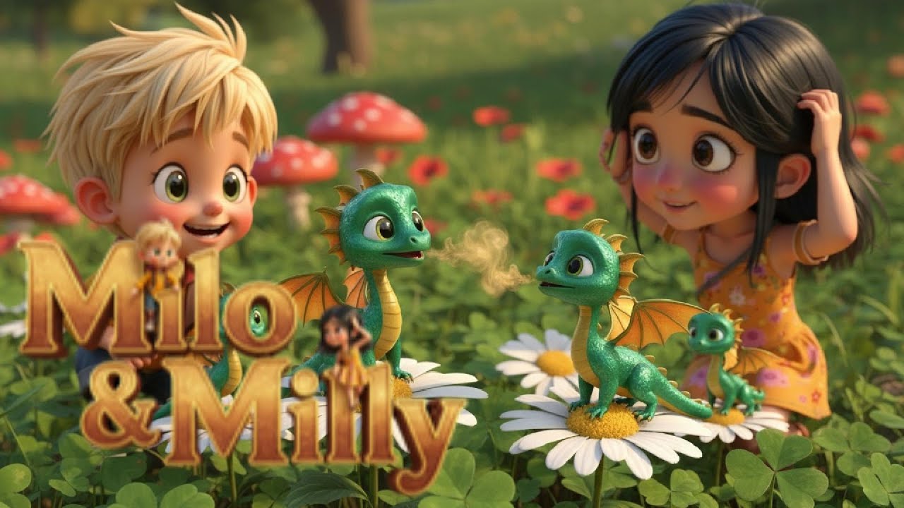 Giggle Leaf Garden 🌿 (Lyrics) | Milo and Milly Nursery Rhymes & Kids Songs | Magical Stories