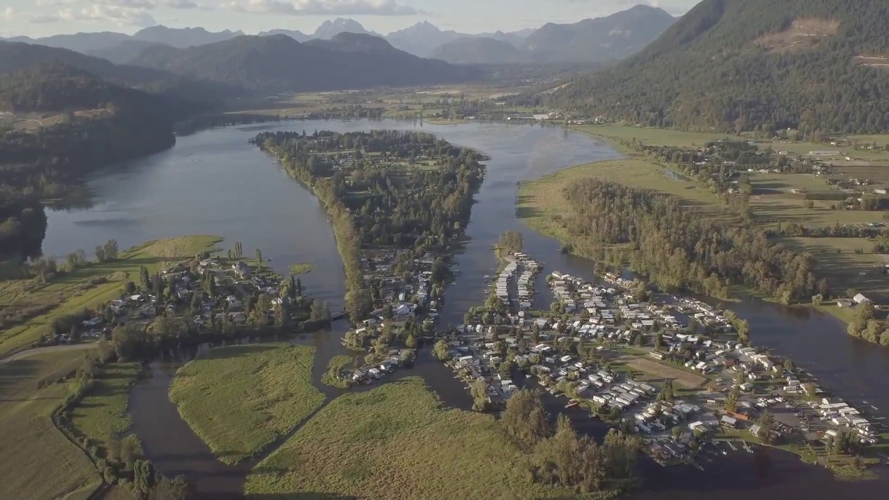 Hatzic Island, Hatzic Lake, B.C., Canada by RSamson. Aerial drone.