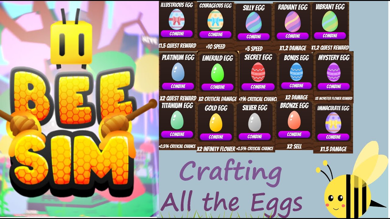 Bee Sim Easter Update Part 2, Crafting all 15 Eggs