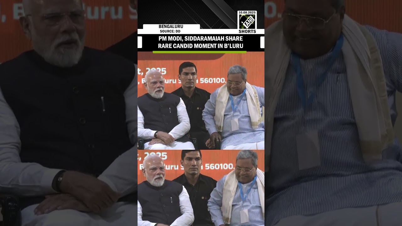 PM Modi, K&rsquo;taka CM Siddaramaiah friendly Conversation at Bengaluru&rsquo;s &lsquo;Next-Gen Mobility&rsquo; event