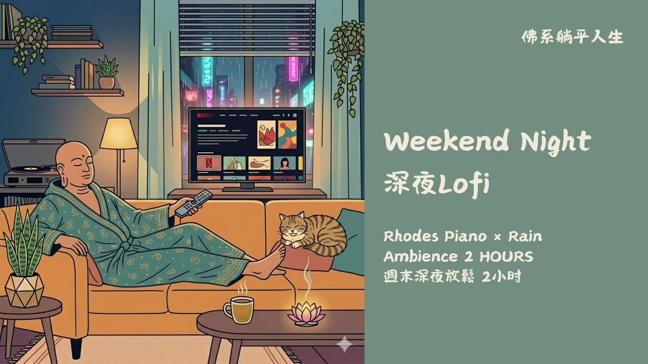 周末深夜放鬆充電｜金剛般若波羅蜜經 × LoFi Chill 🌧️｜溫暖Rhodes鋼琴 × 雨聲黑膠｜陪你讀書・工作・冥想｜Weekend Late Night Heart Sutra 2H