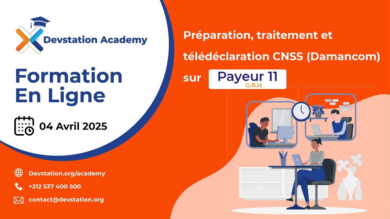 Préparation, traitement et télédéclaration CNSS (Damancom) sue Payeur 11 Grh