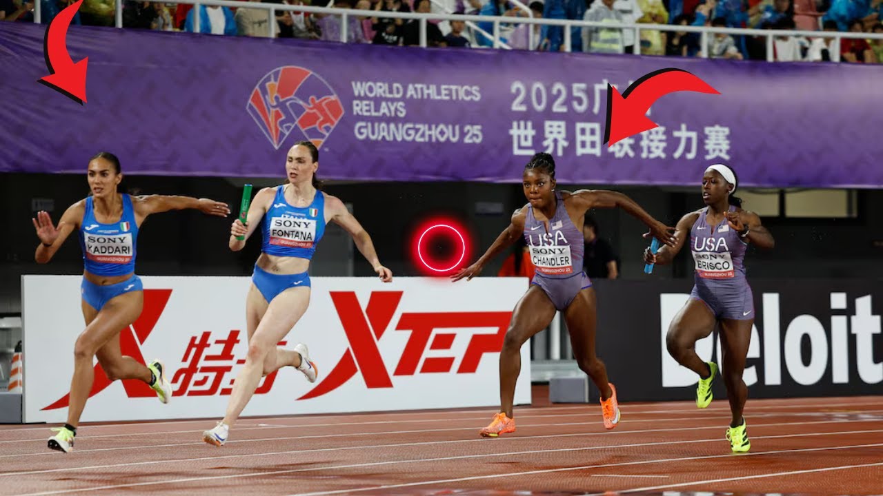 The US team's $50,000 disaster in the relay: see the exact moment Kendall Williams' hands failed ⚡❌🎥