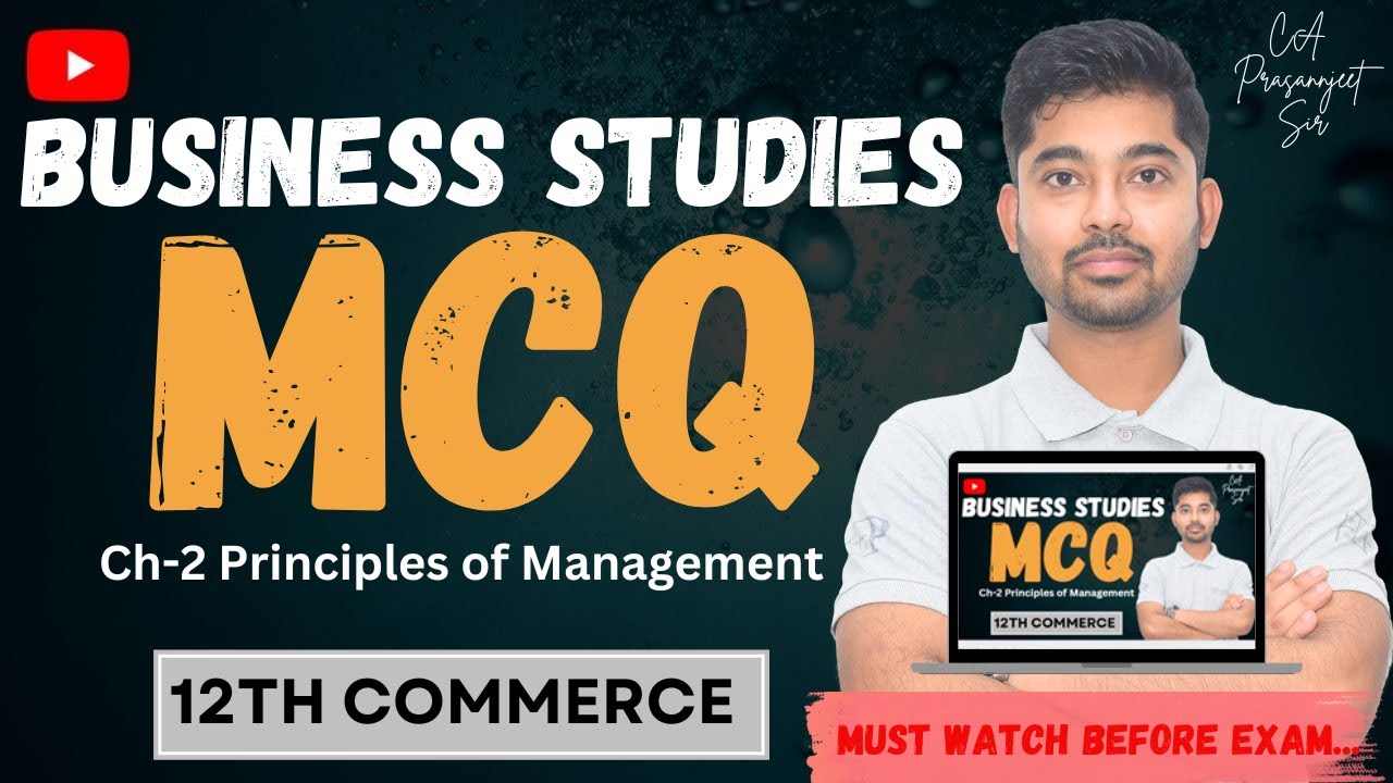 MCQs in 5 Minutes | Ch-2 Principles of Management | Class 12 Business Studies | CBSE 2025
