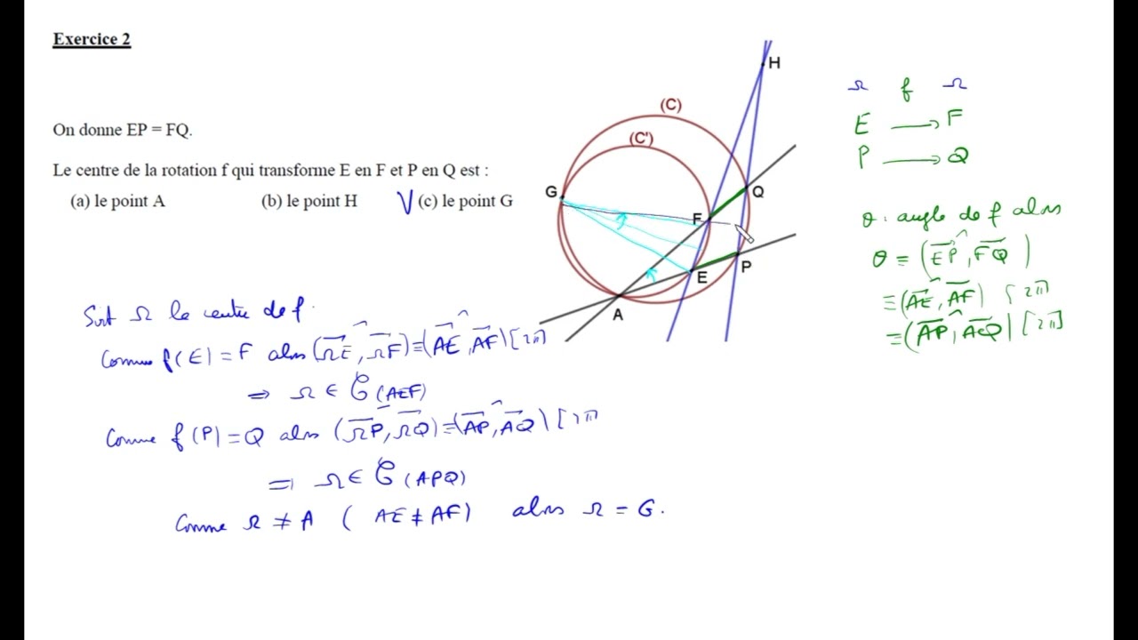 QCM ISOMETRIES PLANES