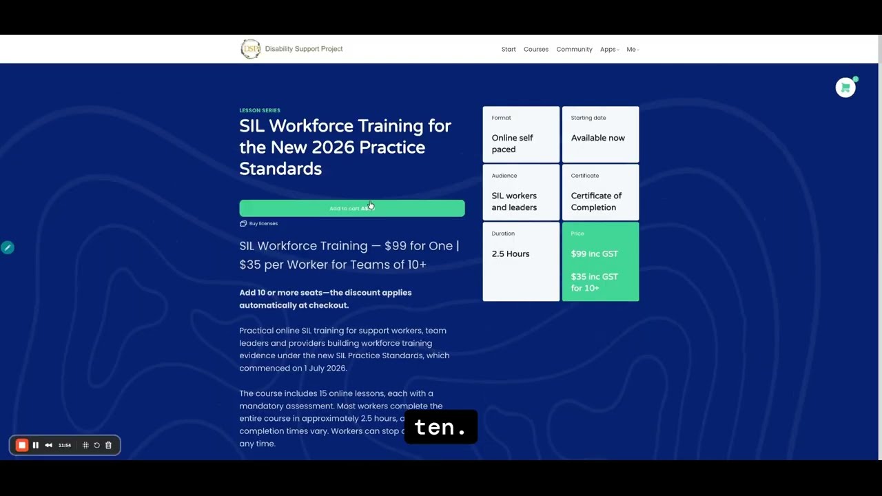 NDIS SIL Workforce Training Walkthrough | $35 Per Worker for Teams of 10+