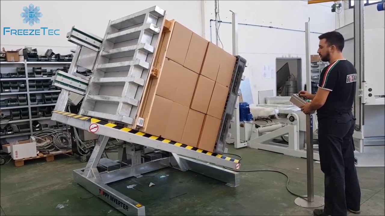 Retrieving FreezeTeq freezer spacers from stacked pallet #video11