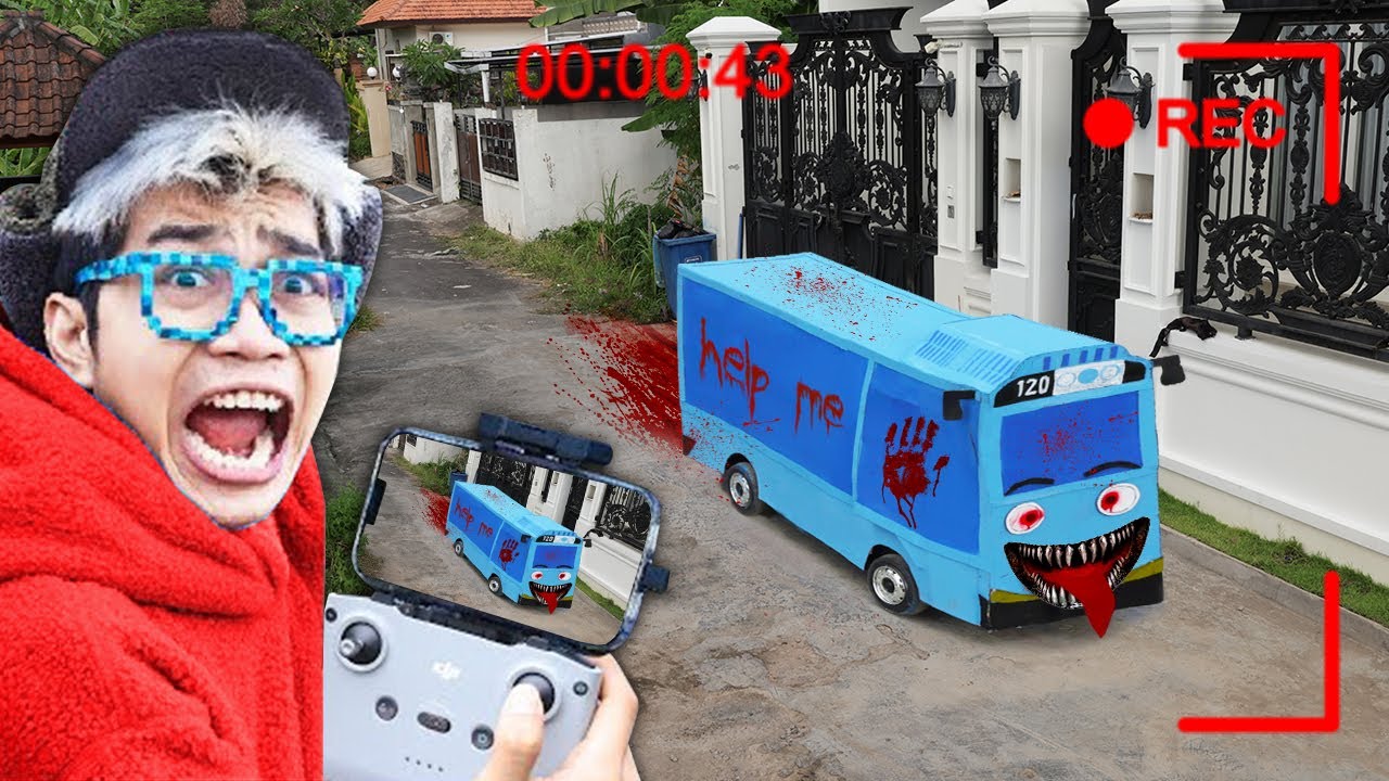 CCTV MEREKAM BUS TAYO MISTERIUS BERHANTU DI DEPAN RUMAH KITA!!! SEMUA KETAKUTAN!!!
