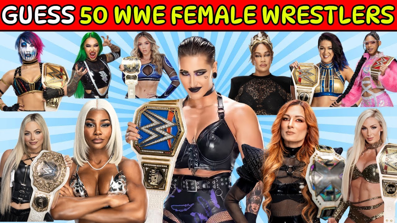 Guess the Top 50 WWE Female Superstars | Rhea Ripley, Becky Lynch, Liv Morgan