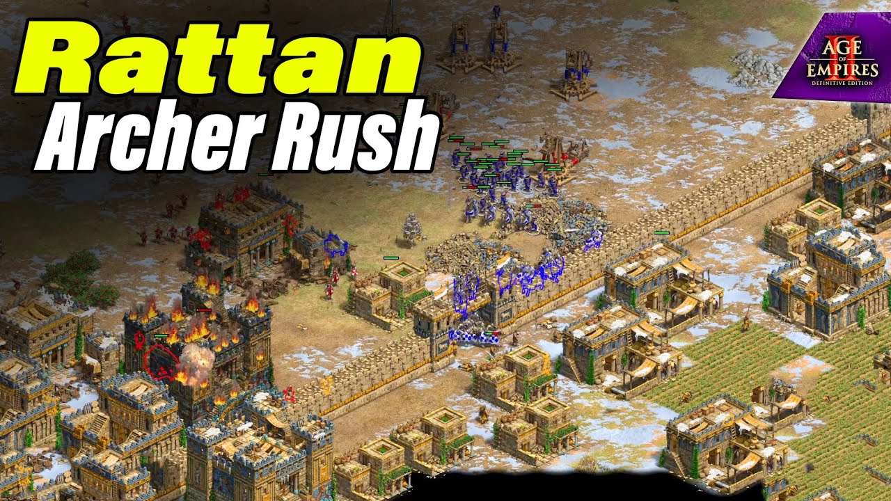 Rattan Archer Rush DESTROYS Economies in 4v4 AoE2
