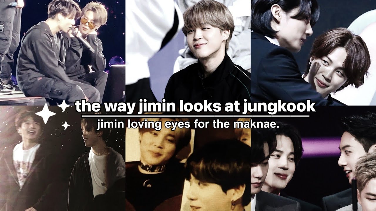 Jikook/Kookmin : the way jimin looks at jungkook (eyes always full of love and admiration).