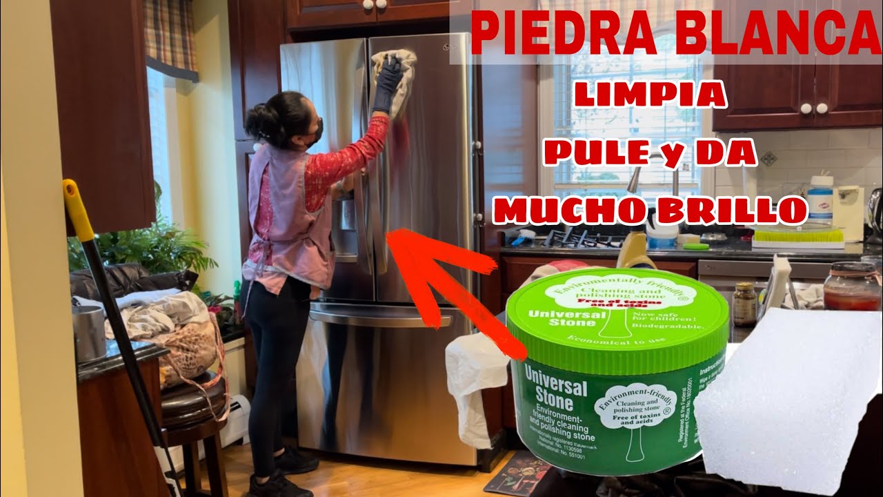 ✅ LIMPIA, PULE Y DA MUCHO BRILLO A TU NEVERA DE ACERO INOXIDABLE CON PIEDRA BLANCA DE LIMPIEZA