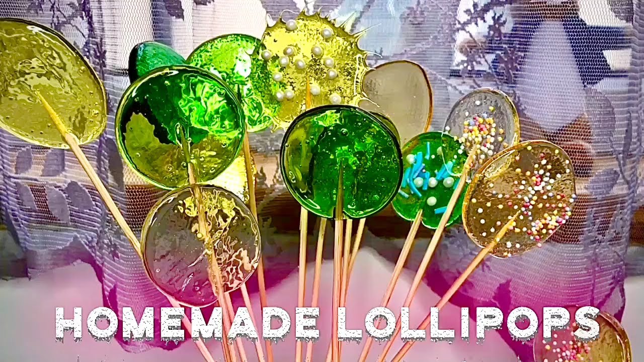 Homemade lollipop recipe / How to make lollipops at home without mould / Stained glass lollipops