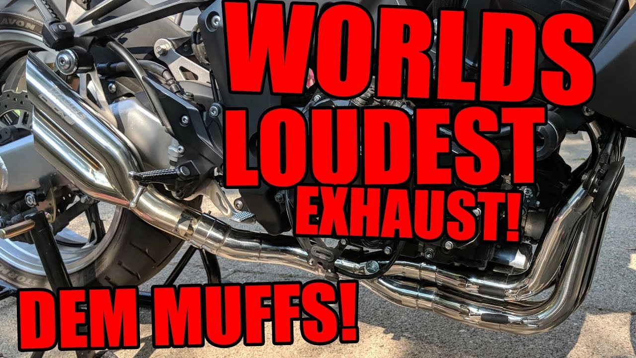 World's Loudest Exhaust! Kawasaki Z1000. Dem Muffs!