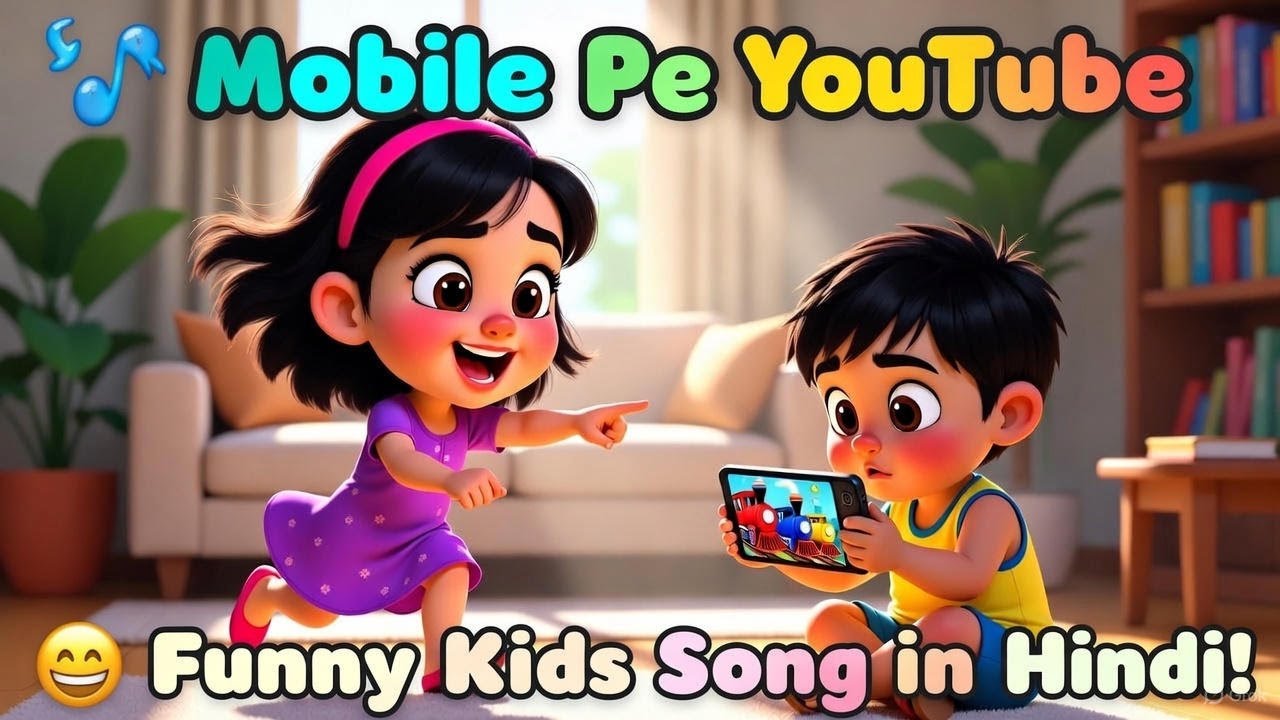 Mobile Pe YouTube Kids Song | Funny Dramatic Hindi Rhyme | Children’s Learning Song