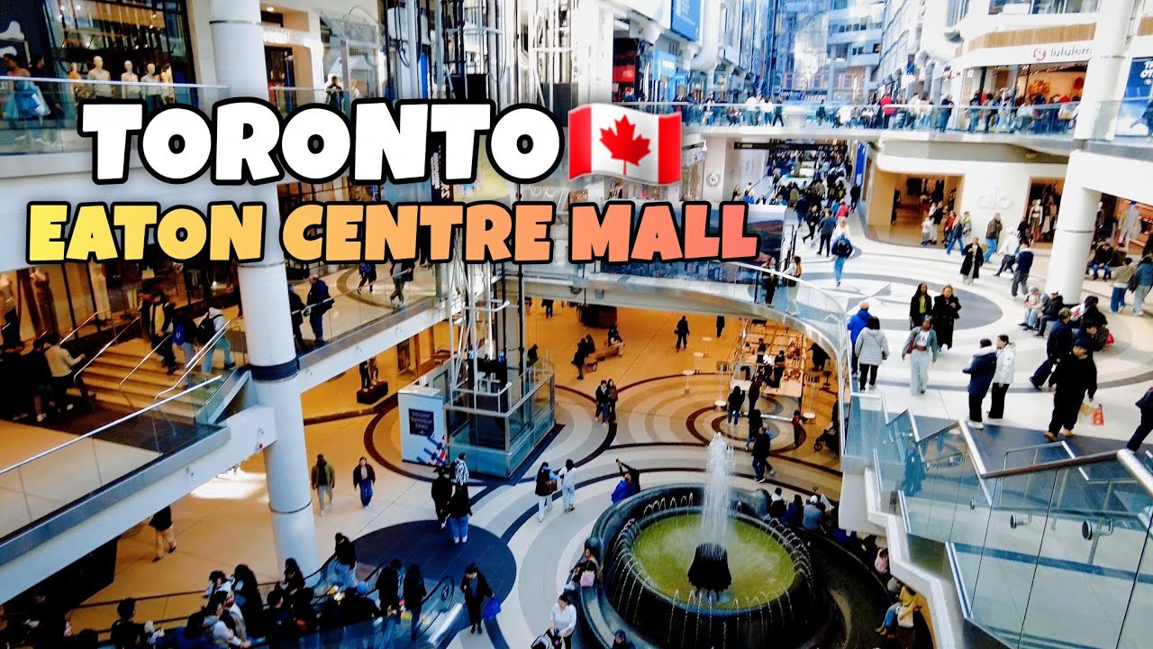 Toronto Saturday Eaton Centre Mall Walking Tour Canada 4k