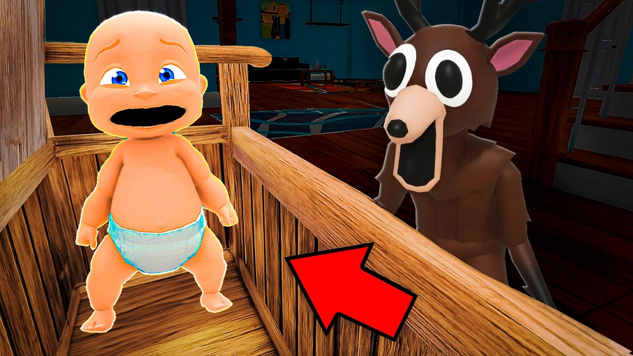 Baby and THE DEER Play Hide and Seek! (99 Nights)
