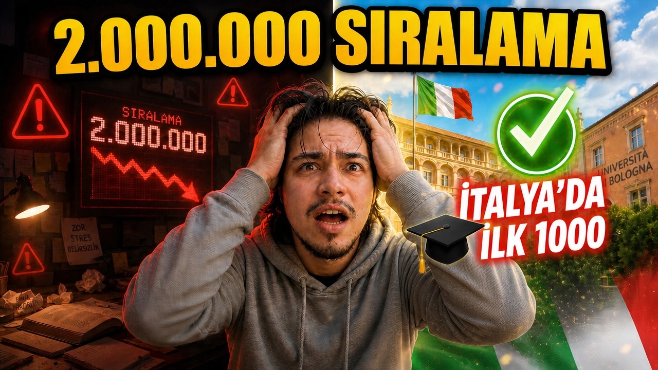 YKS’DE 2.000.000 SIRALAMAYLA BİLE İTALYA'DA İLK 1000’DEKİ ÜNİVERSİTEYE GİREBİLİRSİN! (BEN GİRDİM!)