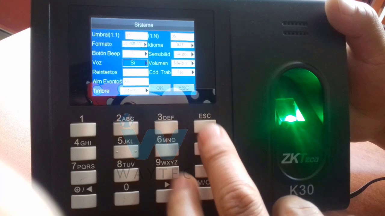 Configuracion de Biometrico Zkteco K30 Parte 1