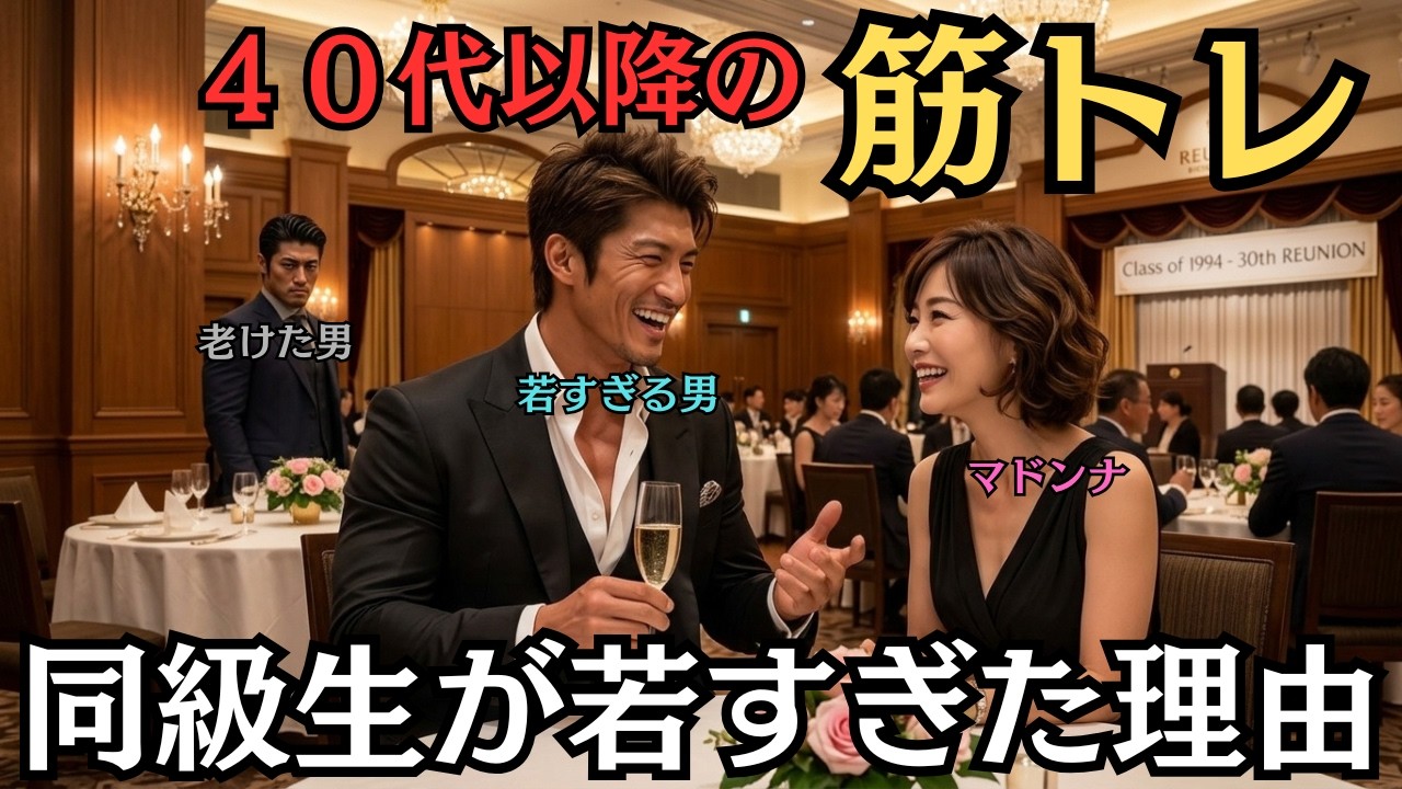 【筋トレ】同窓会で圧倒的な差！「若すぎる同級生」がやっていた人生激変の習慣｜40代50代60代からの最強アンチエイジング