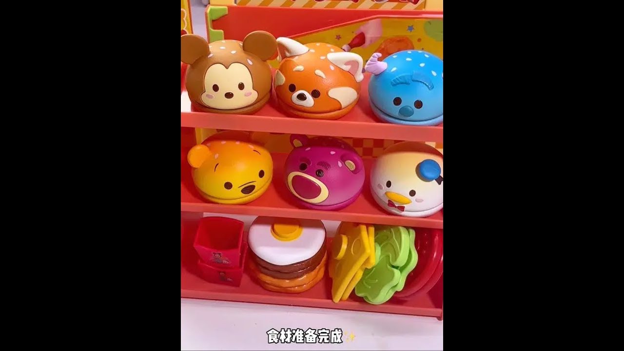 沉浸式开迪士尼汉堡店，美味汉堡来啦！ #过家家玩具 #玩具分享 #大人也要玩玩具 #迪士尼 #汉堡店