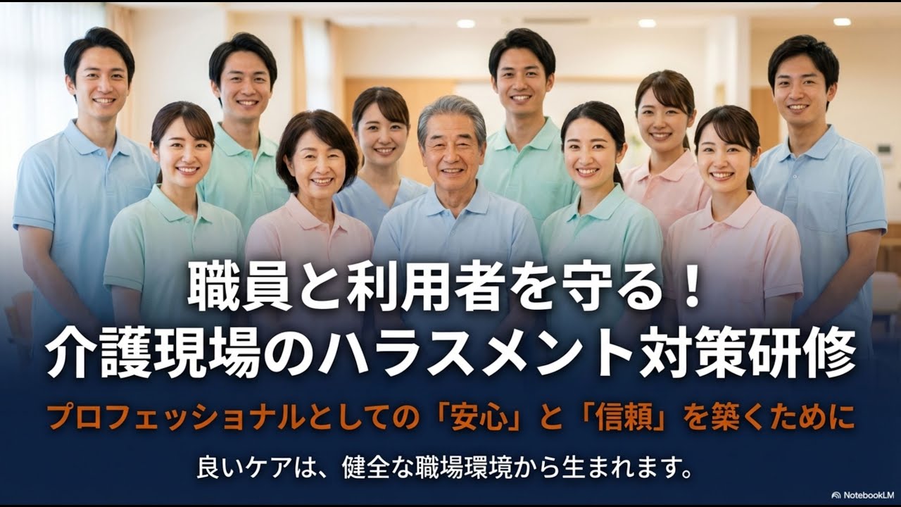 【介護研修：ハラスメント対策研修】　職員と利用者を守る！現場の「3大ハラスメント」対策と対応