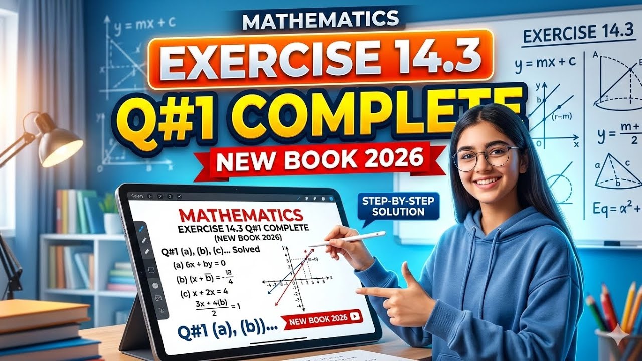 1st Year Maths Exercise 14.3 Q#1 Complete Solution | New Book 2026 | New Syllabus
