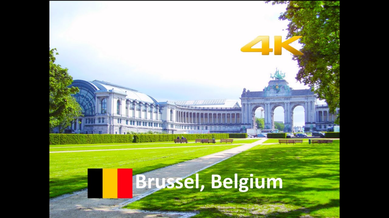 Brussel, De Triomfboog 4k Drone+Camera walking