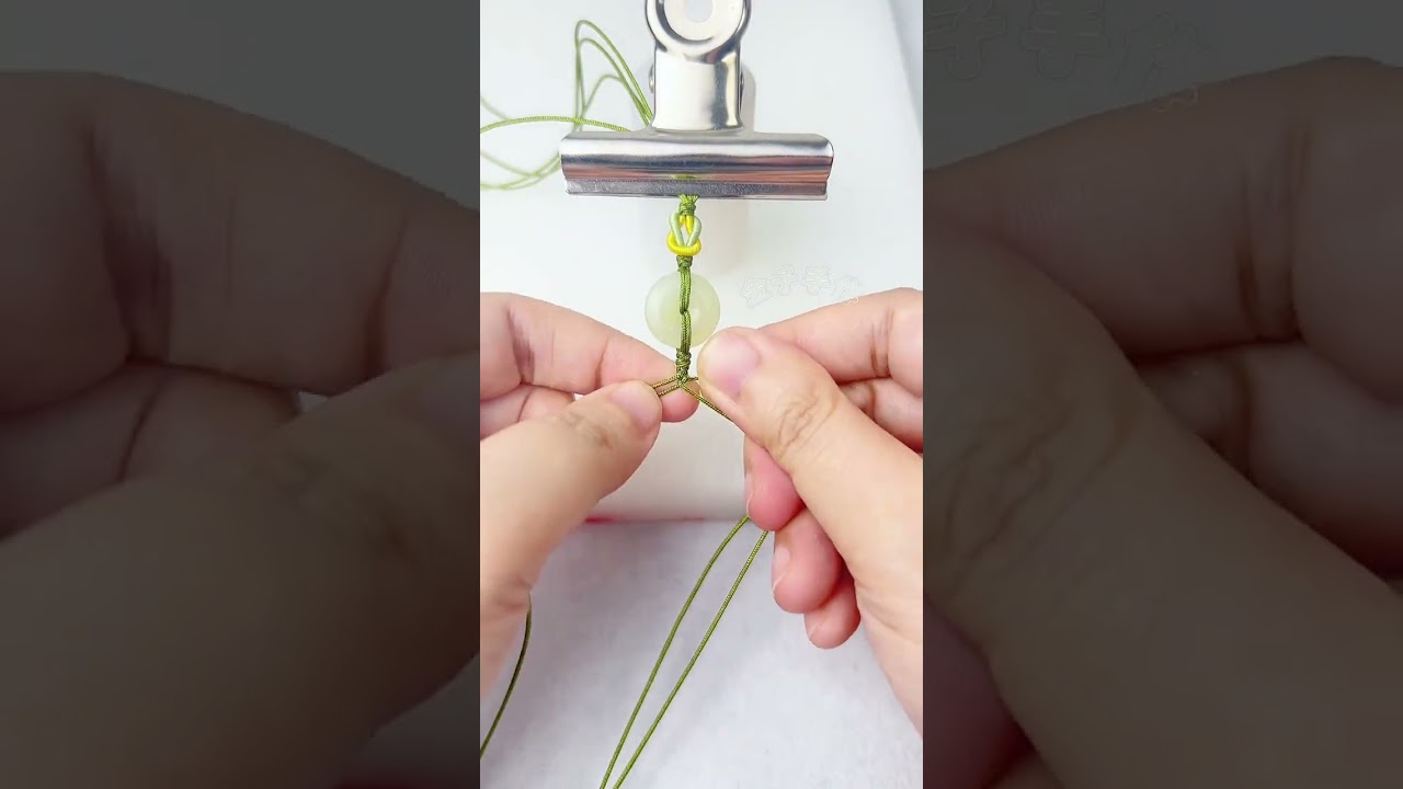 平安扣手绳编法完整版 #绳结 #编织 #翡翠