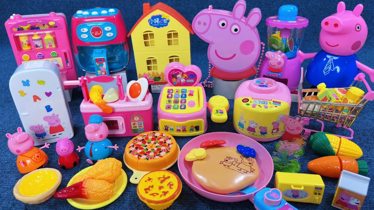 22 Minutes Satisfying with Unboxing Cute Peppa Pig Family Food Party Playset ASMR｜Review Toys