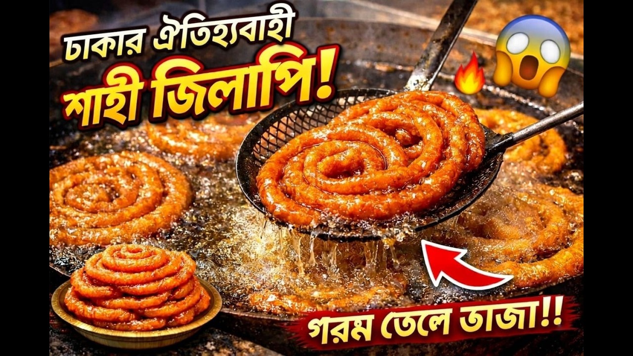 গরম তেলে মচমচে ডাবল লেয়ার লাল জিলাপি | Street Food BD