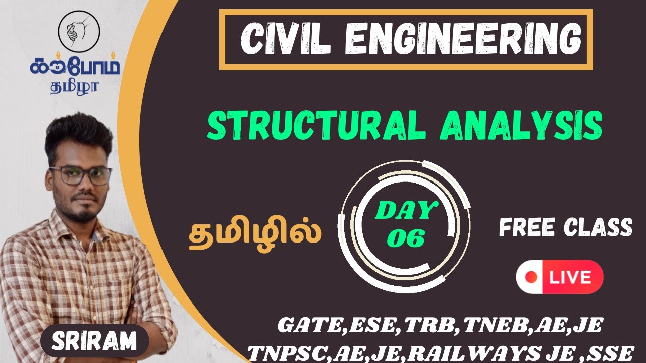 structural analysis | DAY 06 |CIVIL ENGINEERING | FREE CLASS | KARPOM TAMIZHA ACADEMY