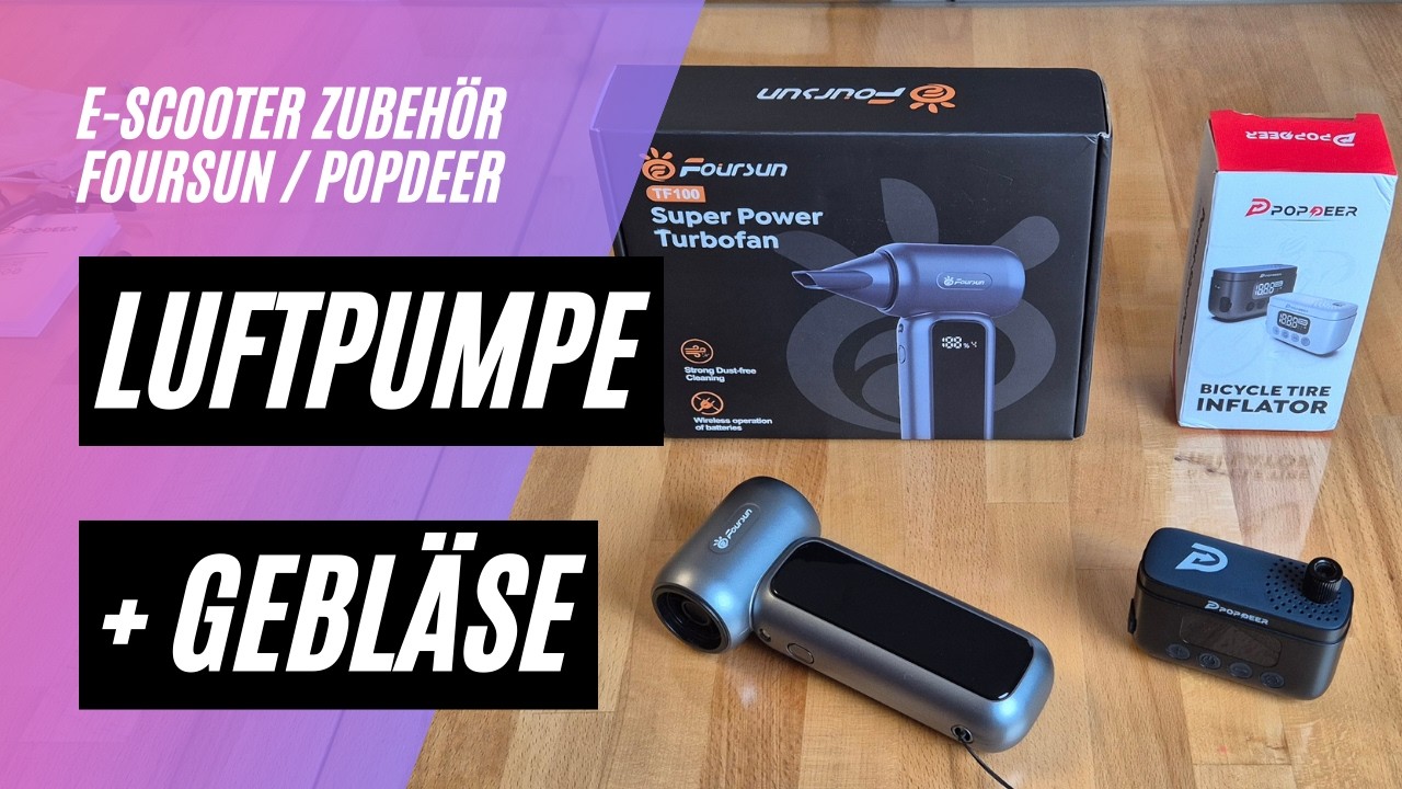 🎁 POPDEER P-T01 mini Luftpumpe und 🎁 FOURSUN TF100 Luftgebläse