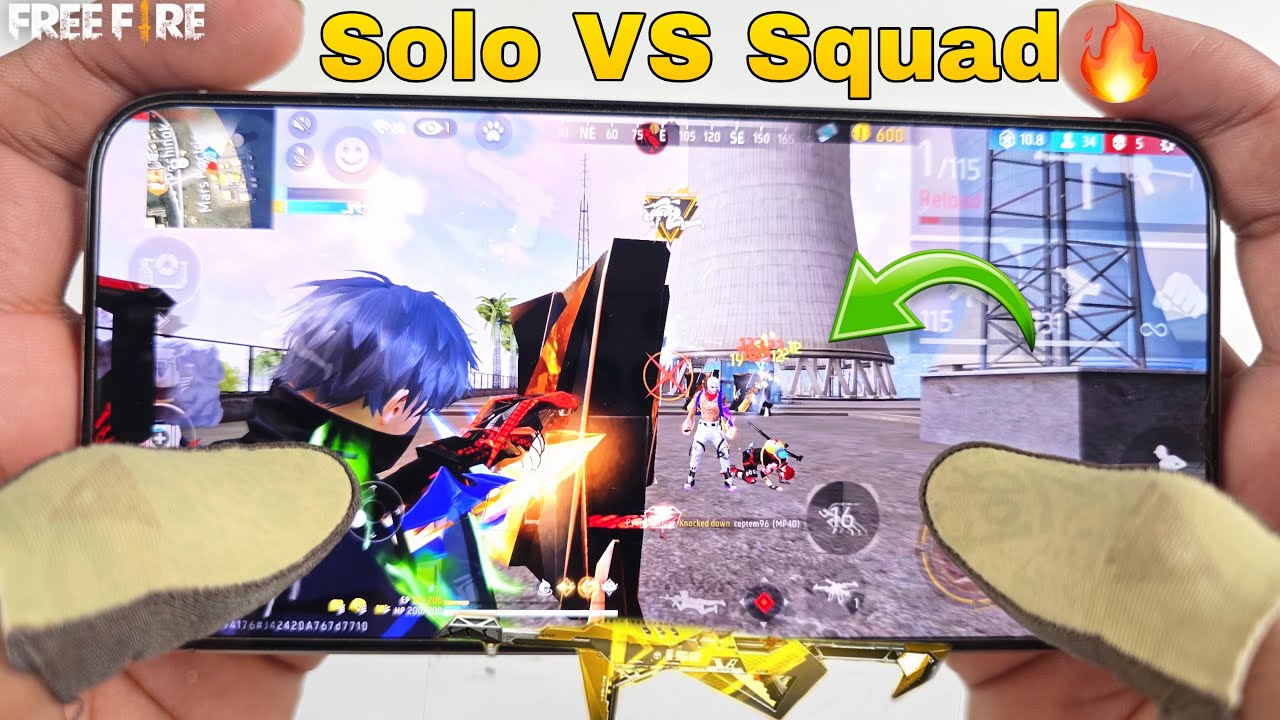 iPhone 16 Pro Max solo vs squad Free Fire Full Map Gameplay | onetap headshot  | 2 Finger Handcam OP