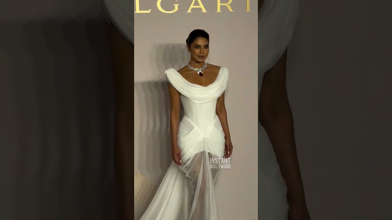 Priyanka Chopra stuns in style at the Bvlgari Serpenti Infinito exhibit at @nmacc.india ✨