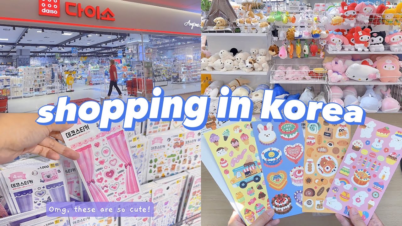 shopping in Korea vlog 🇰🇷 daiso huge stationery haul 🌷 cutest sticker collection ever!