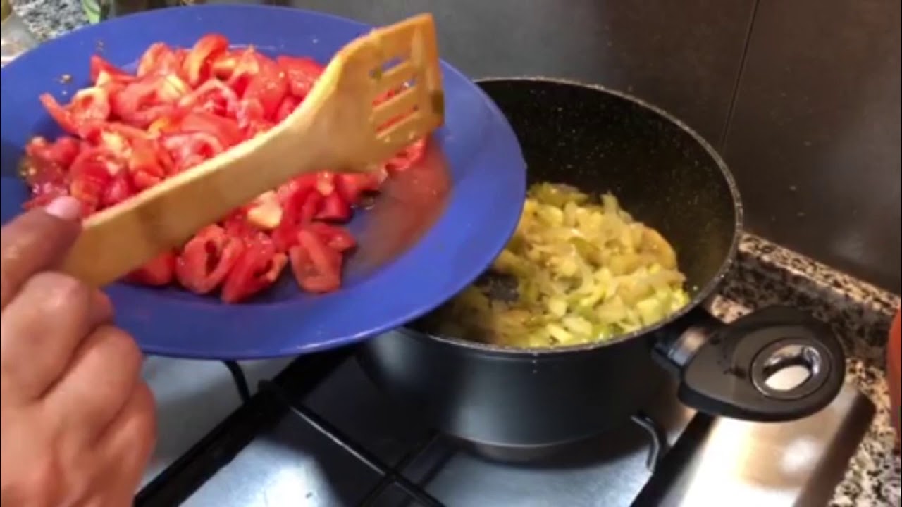 Receta de pisto, pisto natural, cocinando con greta